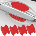 thumbnail image 1 of 4 PCS Car Door Handle Sticker, Non-Marking Auto Door Handle Protective Film, Carbon Fiber Anti-Scratches Car Door Cup Protector, Universal for Most Car Handles (Red), 1 of 5