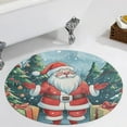 thumbnail image 4 of Funny Santa Claus Christmas Round Small Area Rug, Print Non Slip Washable Floor Mat, Soft Throw Rug for Living Room, Powder Room Entryway, Bathroom, Bedside, 4 of 7