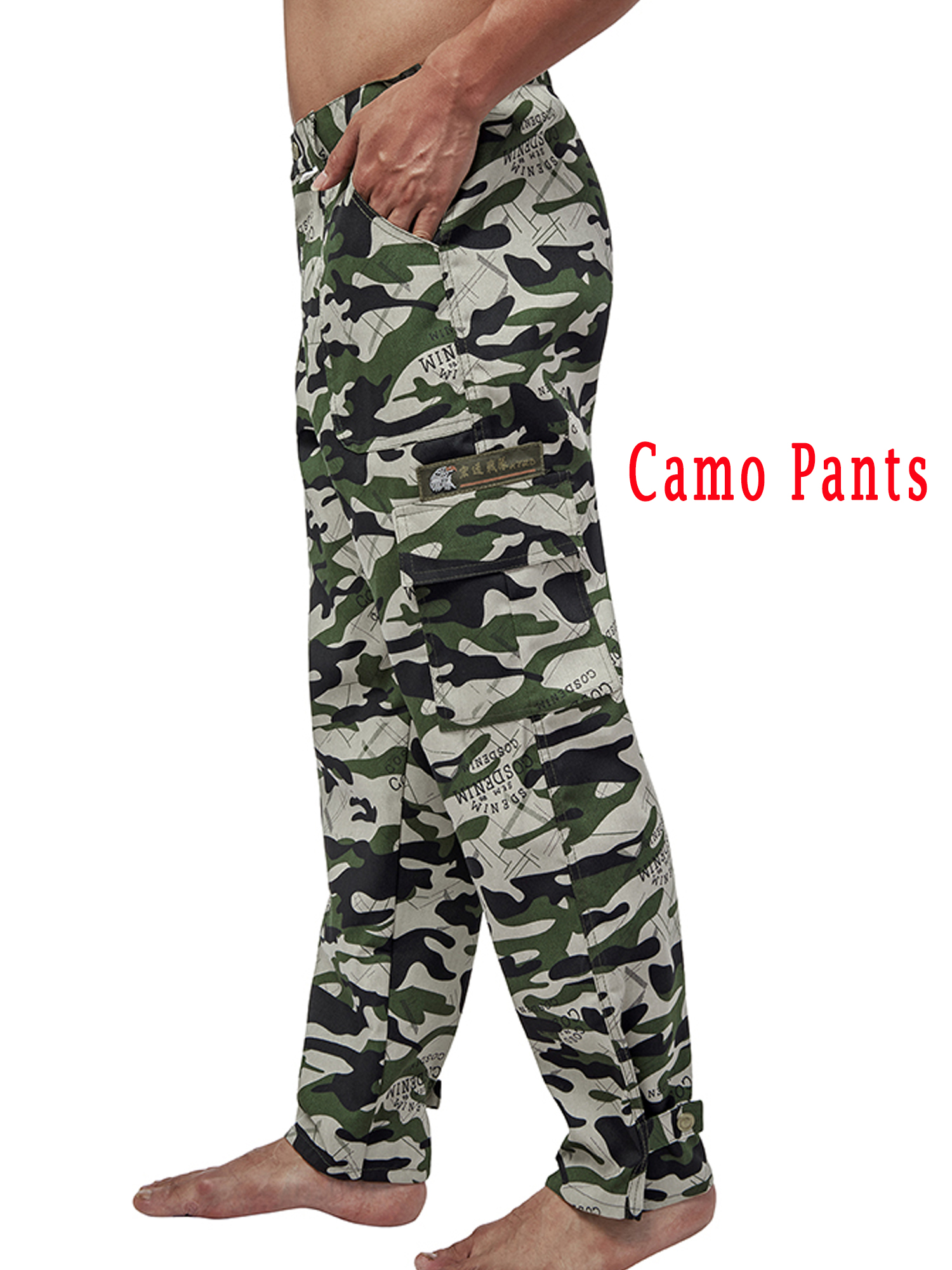 YEYELE Mens Military Camo Pants Cargo 