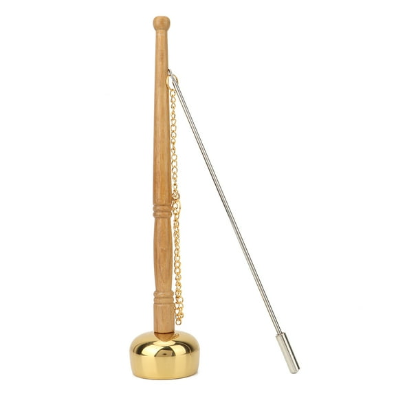 Buddhism Wooden Handle Brass Hand Bell Singing Scripture Implement Buddhist Supplies