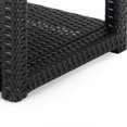 thumbnail image 3 of Coco 22 Inch Modern Patio Side Table, Bottom Shelf, Wicker Frame, Espresso- Saltoro Sherpi, 3 of 5