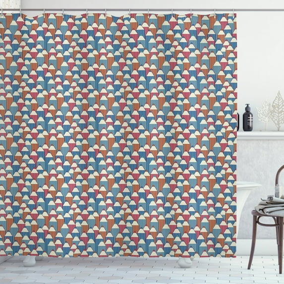Pastel Shower Curtain, Cartoon Style Colored Pencils Vertically Arranged, Fabric Bathroom Set with Hooks, 69W X 75L Inches Long, Multicolor, by Ambesonne