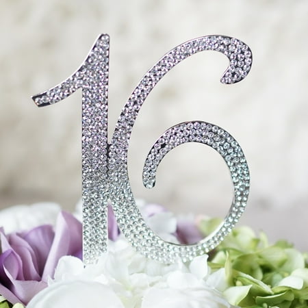 Download Number "16" Birthday Sweet 16 Monogram Cake Topper with ...