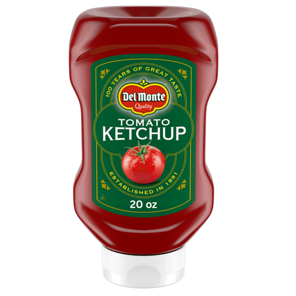 Del Monte Tomato Ketchup, Gluten Free, Sweet Flavor, 20 oz Squeeze Bottle