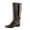 Brown, variant on Fesfesfes Wide Calf Boots For Women Rain Shoes Fashion Plastic Low Heel Locomotive Hasp High US:7(39)