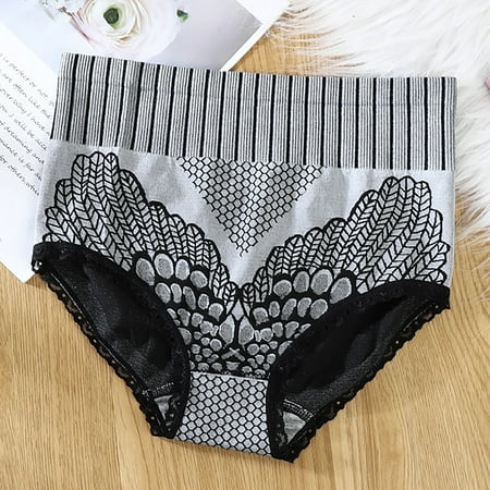 GZWYHT Hipster Panties Clearance Cotton Underwear Women Waist Lace Body Patchwork Lace Underwear Knickers Bikini Underpants High Waisted Underwear Womens Underwear Seamless Underwear Grey XL