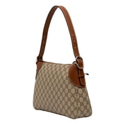 New Gucci GG Emblem Supreme Canvas Medium Leather Shoulder Bag Brown Beige Gold Hardware Made in Italy