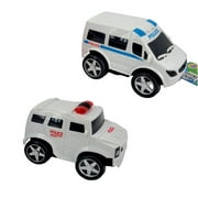 Police Fire Department Friction Powered Vehicles Set of 2 Emergency Rescue Ambulance EMS Car Toy Playset