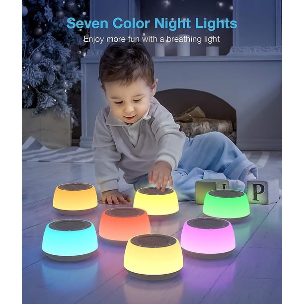 Máquina De Ruido Blanco Para Dormir Bebés Adultos Niños, Máquina De Sonido Con Luz Nocturna, 16 Sonidos Relajantes Para Dormir, Enchufe, Generador De Ruido Para Dormitorio H