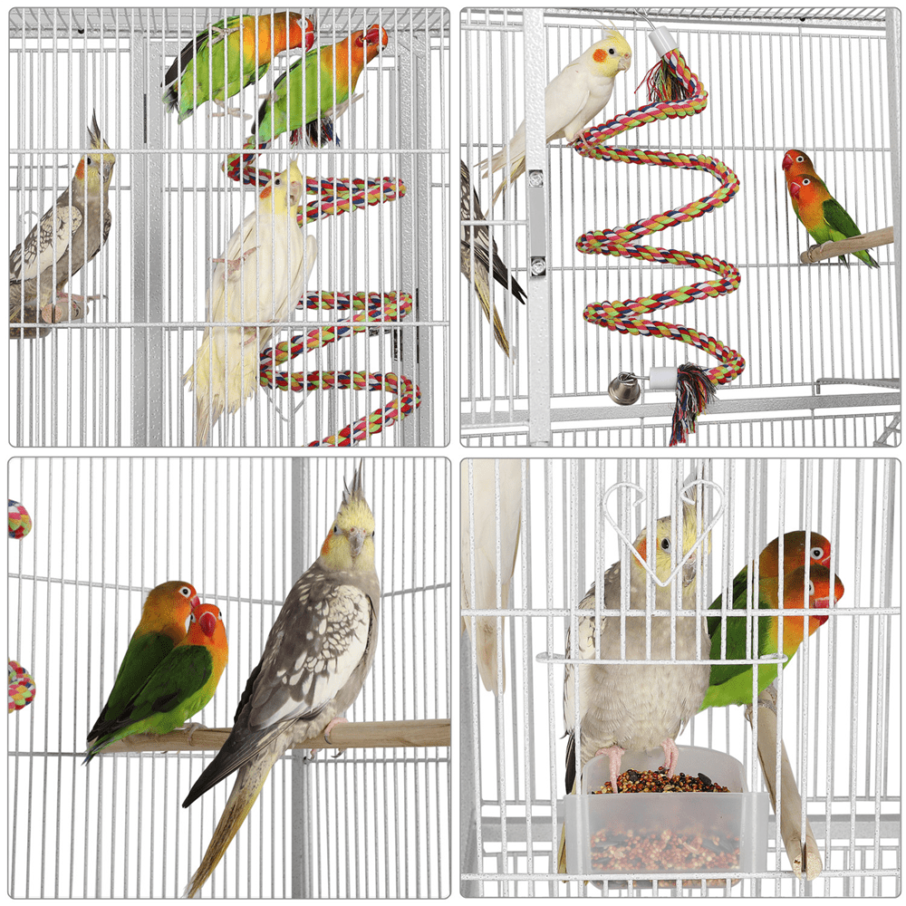 Renwick 69" H Extra Large Rolling Bird Cage with Detachable Stand, White
