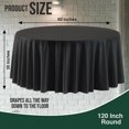 thumbnail image 2 of Exquisite Disposable Black Plastic Tablecloth - 120-Inch Round for Parties, 2 of 6