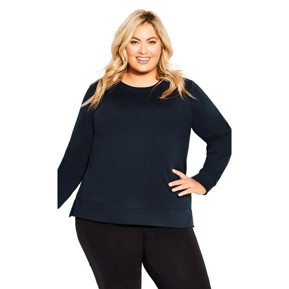 Avenue Women's Plus Size Hi Lo Sweat Top
