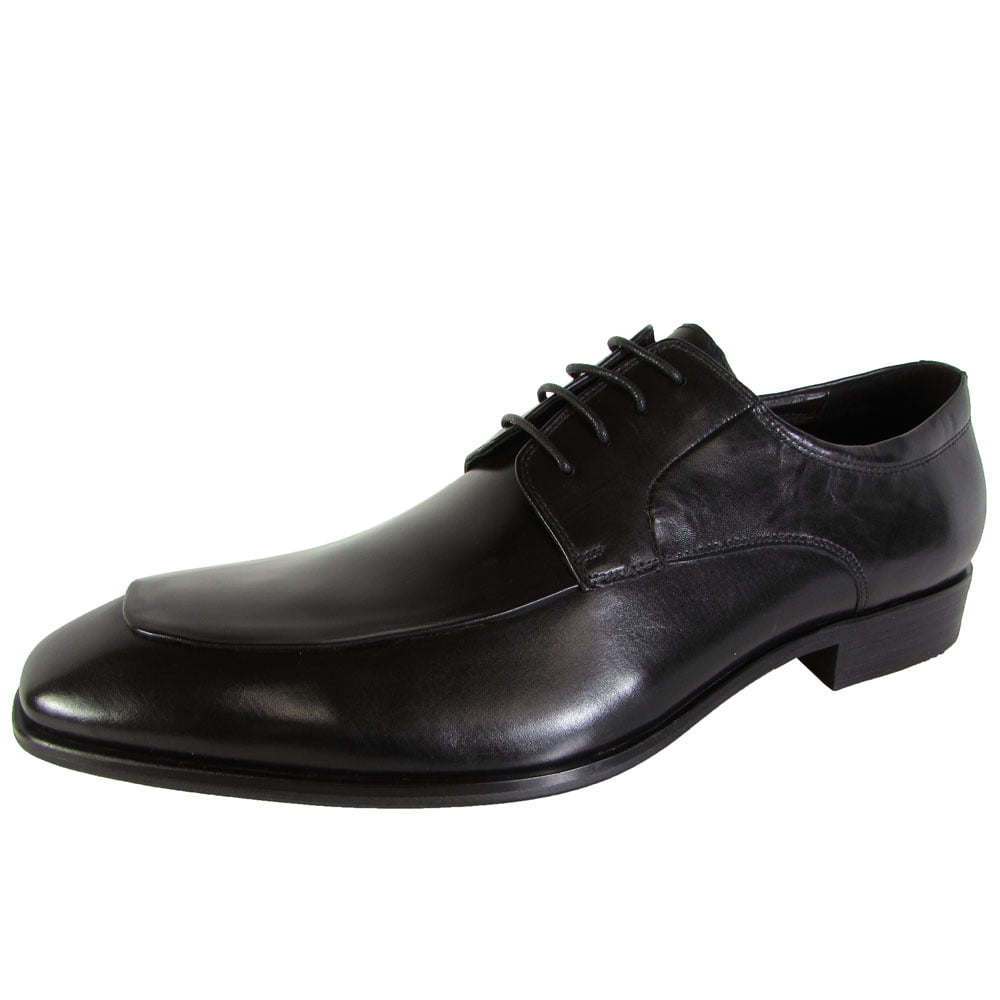 Kenneth Cole Black Leather Oxford Apron Toe Lace Dress Formal Men Shoes Size 12M 
