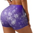thumbnail image 2 of Fotbe Snowfall Sky White Purple Seamless Shorts, Womens Workout Shorts High Waist Stretch Booty Short for Gym/Yoga/Running/Biking-Small, 2 of 9