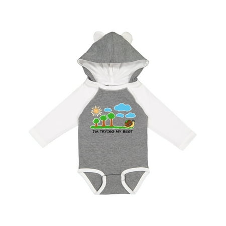 

Inktastic Painting Snail I m Trying My Best with Sun and Trees Gift Baby Boy or Baby Girl Long Sleeve Bodysuit