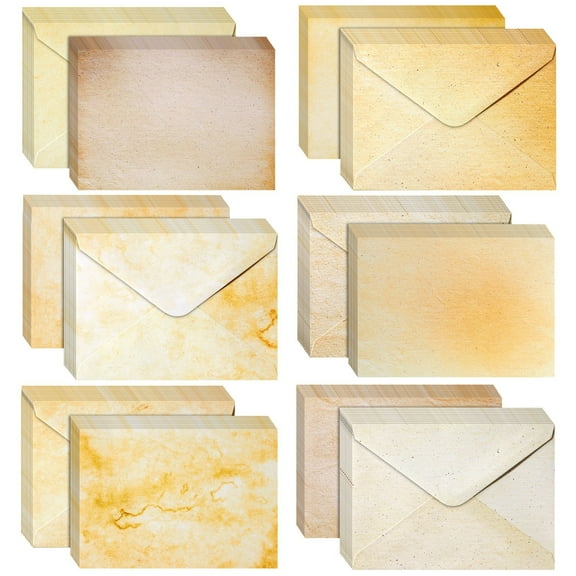 Best Paper Postcards 60 Pack Blank Cards and Envelopes 5x7 In - Vintage Style Stationery for Card Making, Party Invitations, Announcements, Scrapbooking (6 Designs)