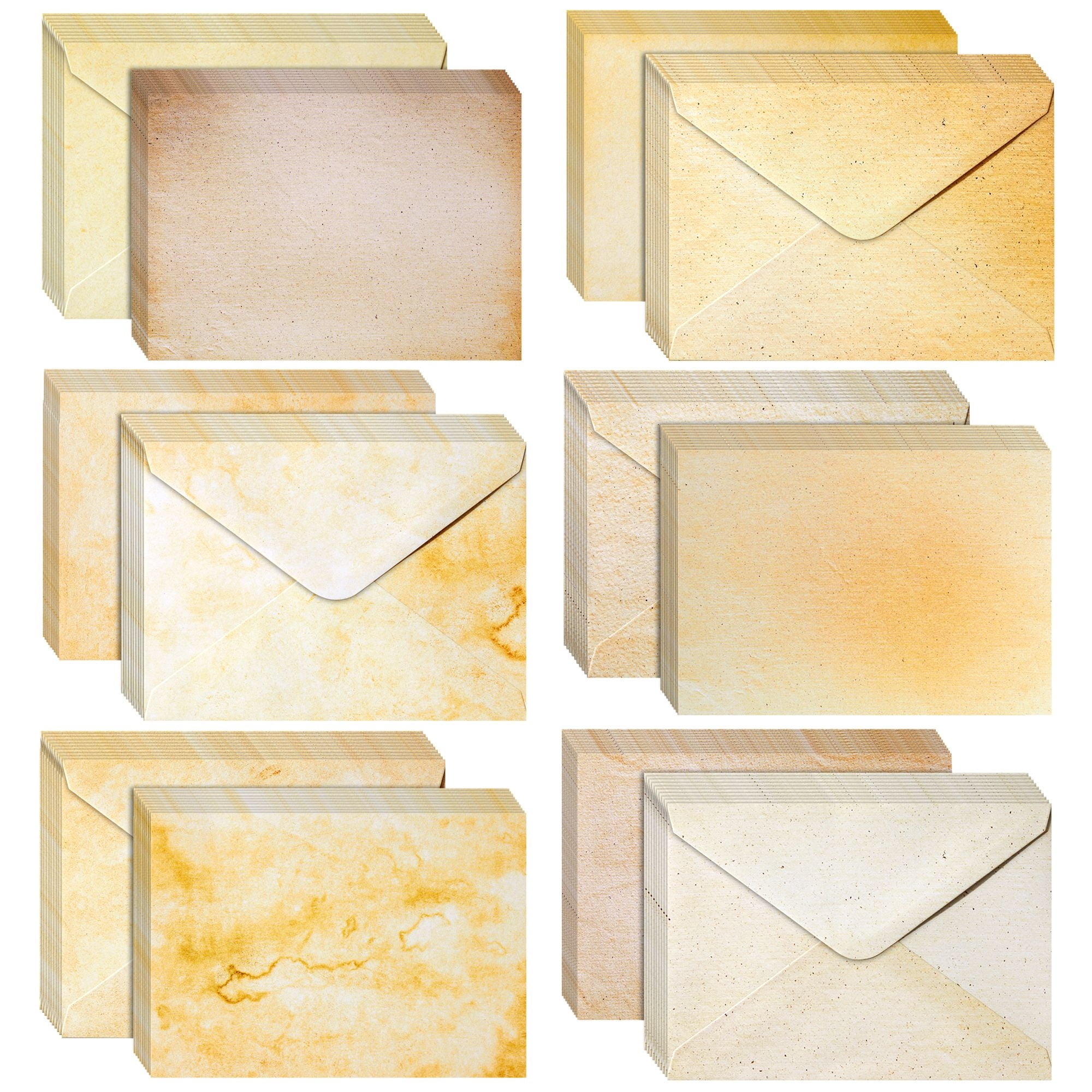 Best Paper Postcards 60 Pack Blank Cards and Envelopes 5x7 In - Vintage Style Stationery for Card Making Party Invitations Announcements Scrapbooking (6 Designs)
