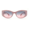 thumbnail image 3 of Womens Cheetah Emblem Classic Mod Fashion Thick Plastic Oval Sunglasses Pink - Black Pink, 3 of 8
