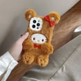 thumbnail image 3 of Funda de teléfono con muñeco de peluche 3D hello kt, regalo de cumpleaños para iPhone 14, 13, 12, 11 Max, figura de Anime japonés Kuromi, funda anticaída para teléfono, 3 of 4