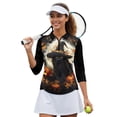 thumbnail image 2 of HUIACONG Halloween Womens 3/4 Sleeve Golf Shirts Quarter Zip with Wear Resistant Fashion Quick Dry Golf Shirt Women for Workout Outing Tennis Sports, 2 of 10