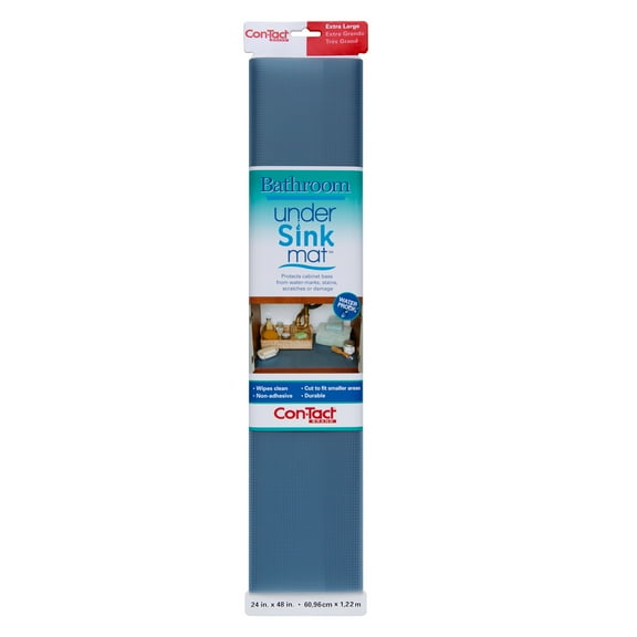 Con-Tact Brand Waterproof Protective Liner for Under Kitchen Sink, Bathroom, Laundry Room Non-Adhesive Undersink and Vanity, 24" x 48 ", Blue