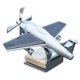 thumbnail image 1 of Solar Powered Rotating Aircraft Desktop Aircraft Decoration, B, 1 of 5