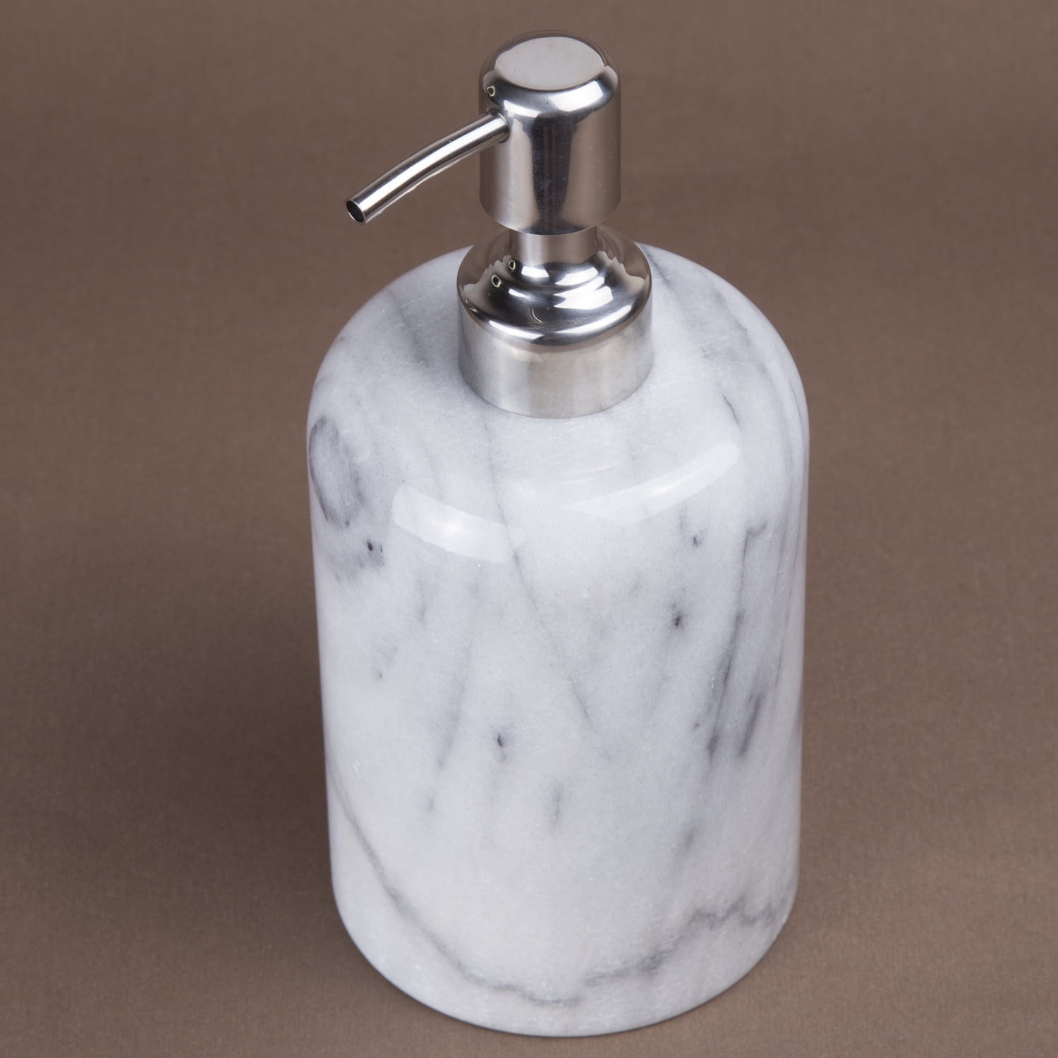 Creative Home Natural Marble SPA Collection Lotion, Liquid Soap Dispenser, Bathroom Countertop Kitchen Sink Hand Sanitizer Dispenser, Orr-White (Color May Vary)
