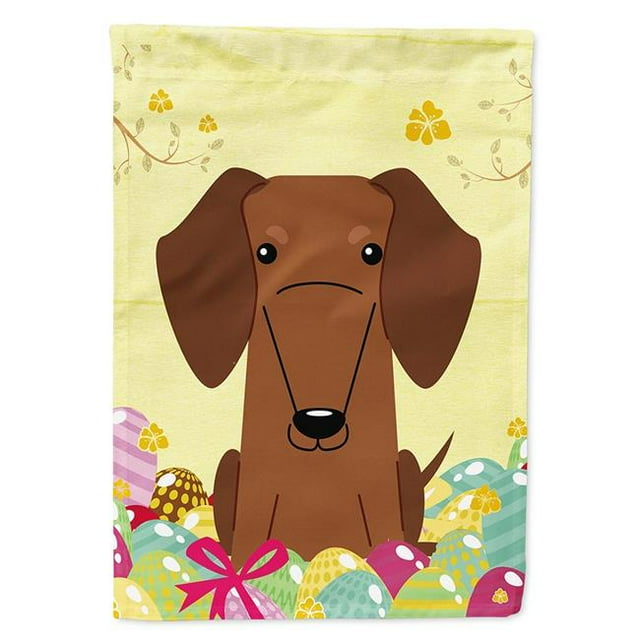 Carolines Treasures BB6130CHF Easter Eggs Teckel Rouge Brun Drapeau Toile Maison Taille