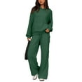 thumbnail image 2 of Huankd Womens Sweatsuits 2 Piece Outfits Fall Sweat Sets Lounge Hoodies and Cargo Pants Wide Leg with Pockets Army Green S, 2 of 5
