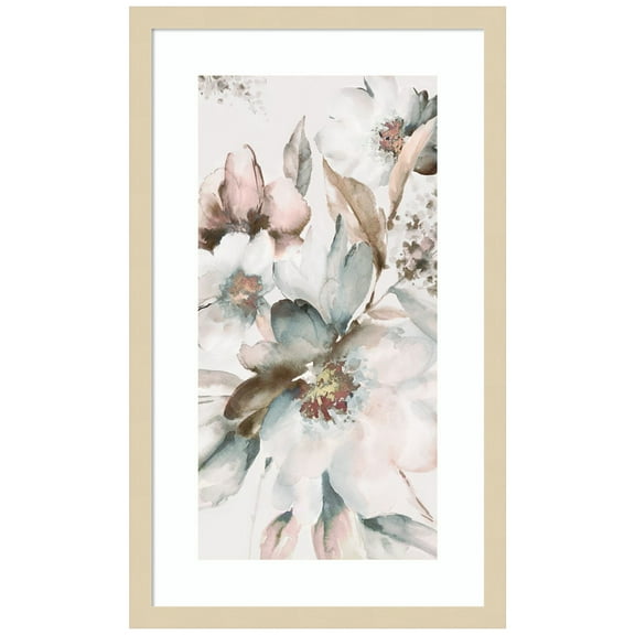 Amanti Art Watercolour Pink Florals I Wood Framed Wall Art Print
