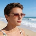 thumbnail image 2 of Oval Sunglasses UV400 Protection, Retro Brown Lens Eyewear for Men Women, Lightweight Classic Shades for Driving Cycling Running & Daily Wear, 2 of 4