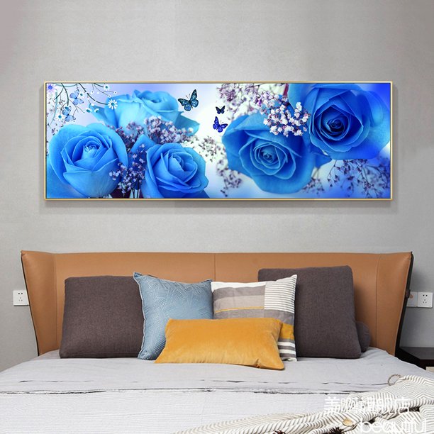 Cuadros Decorativos 5D diamante redondo completo pintura azul rosa Rhinestone mosaico hogar pared arte decoración Tmvgtek embutido en tela