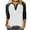 Black, variant on T Shirts For Women Fashion Tees Tops Patchwork 3/4 Sleeve Half Button V Neck Layer Clothes