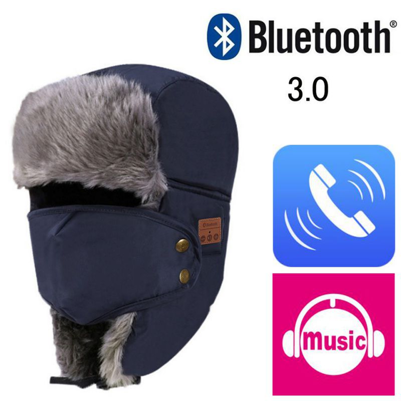 Soft Beanie-Hat Wireless Bluetooth Smart Cap Headset Headphones Speaker Mic Warm - image 4 of 5