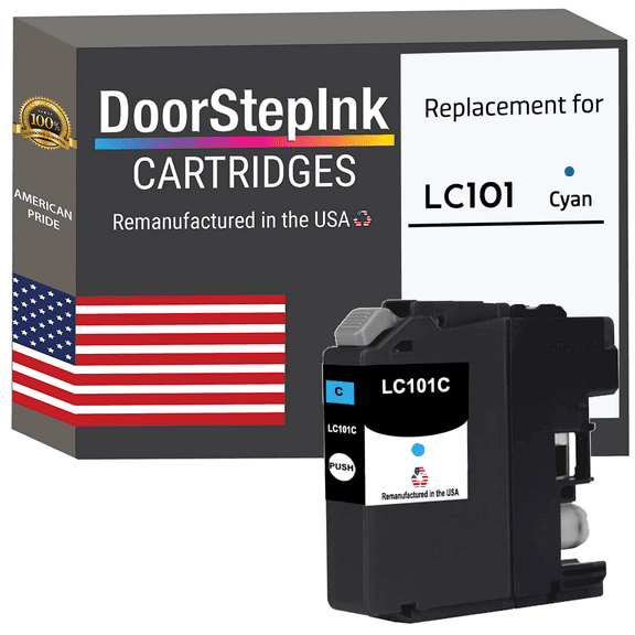 Remanufactured DoorStepInk High Yield Ink Cartridges for Brother LC101 Cyan