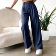 thumbnail image 5 of MaFYtyTPR Women's Striped Business Casual Dress Pants Fashion Stretchy Comfortable Straight Leg Pants Regular Fit Work Wear Z-Navy M, 5 of 7