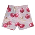 thumbnail image 2 of Kids' Beach Pants Comfortable Swim Trunks Watercolor Sparkling Cherries Shorts for Pool Vacation and Lounge Wear 2T, 2 of 8