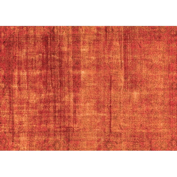 Ahgly Company Indoor Rectangle Abstract Orange Modern Area Rugs, 7' x 10'