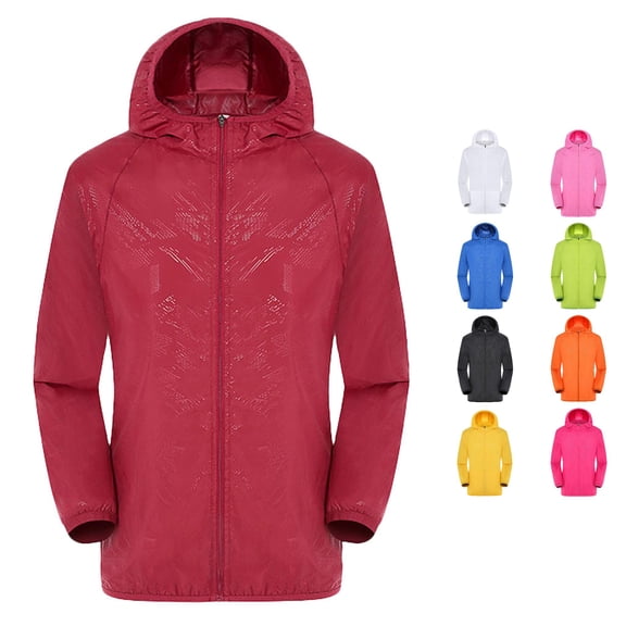 Uikmnh Men's Windbreaker Jacket Lightweight Rainproof Casual Top Windproof Coats