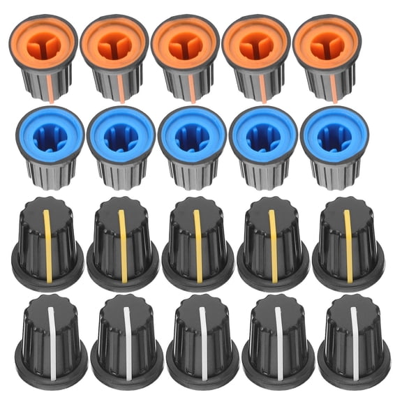OUNONA 20Pcs Amplifier Control Knob Plastic Rotary Volume Knob for Dj Console Speaker Replacement