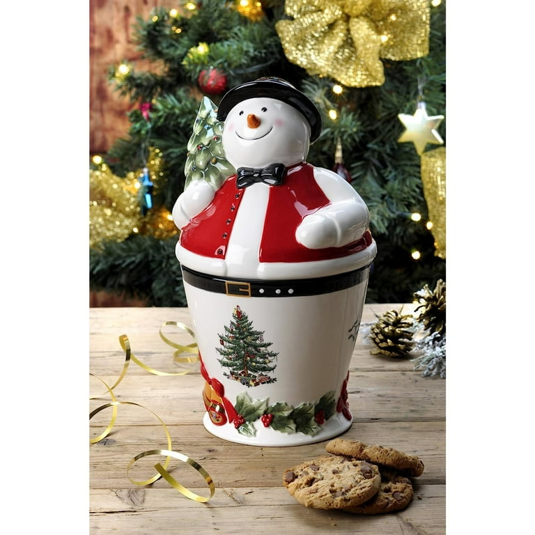 Spode Christmas Tree Snowman Cookie Jar 10