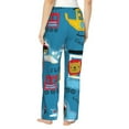 thumbnail image 3 of Haiem Transportations With Cute Animals Women's Pajama Pants Ultra Lightweight Pjs Bottoms Sleepwear Bottom Pants With Pocket Drawstring-Large, 3 of 9