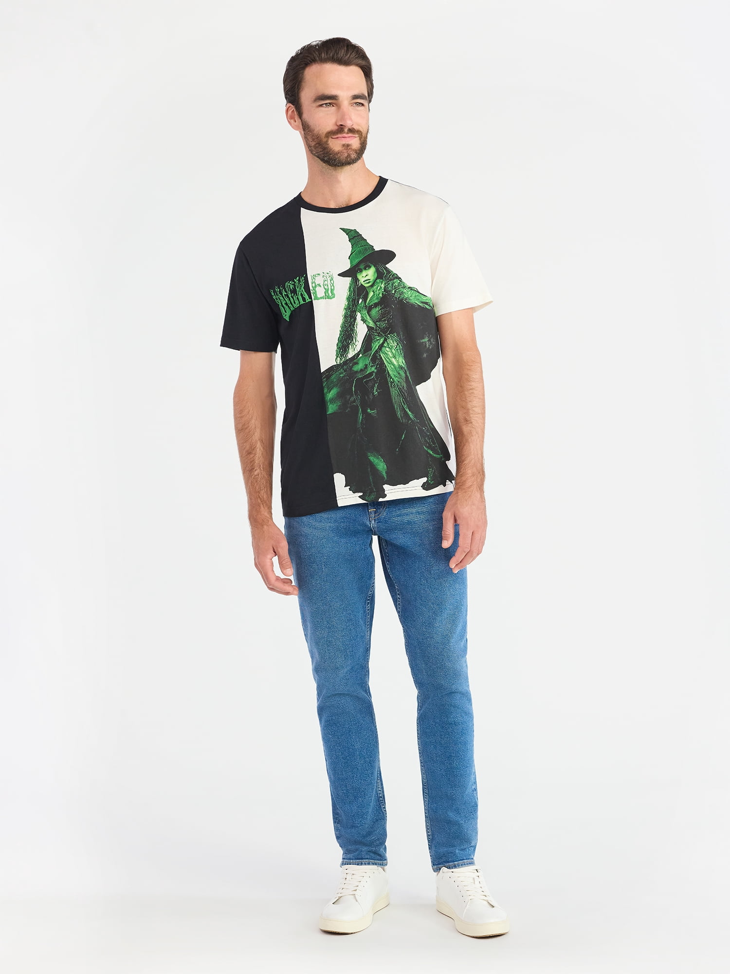 Wicked Men's and Big Men's Colorblocked Graphic Tee with Short Sleeves, Sizes S-3XL