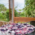 thumbnail image 2 of Ambesonne Anemone Flowers Fitted Round Tablecloth, Romance Vibe Floral, 36"- 40" Diameter, Pastel Pink Off White, 2 of 5