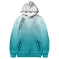 thumbnail image 1 of FAOWME Chandail en Molleton pour Filles Automne Dégradé Col Rond Manches Longues Poche Sport Décontracté Chandail à Capuchon Chandail Tops Dégradé Bleu-Blanc 13-14 Ans, 1 of 4