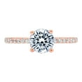 thumbnail image 2 of 1.465 ct Round Cut Natural Swiss Blue Topaz Solitaire with Accents Engagement Ring for Women in 18K Rose Gold, 2 of 2