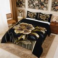 thumbnail image 3 of Manfei Vintage Floral Leaves Full Size Comforter Sets 3-Piece,Minimalist Stripes Bedding Comforter Set,1 Comforter and 2 Pillowcases,Reversible, 3 of 6