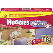 huggies little movers, size 4, 112 count (packaging may vary)