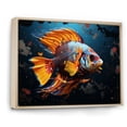 thumbnail image 2 of Designart "Marine Burst with Orange Pop Art Fish I" Animals Framed Wall Art - Modern Orange Butterfly Fish Entryway Framed Wall Art, 2 of 6