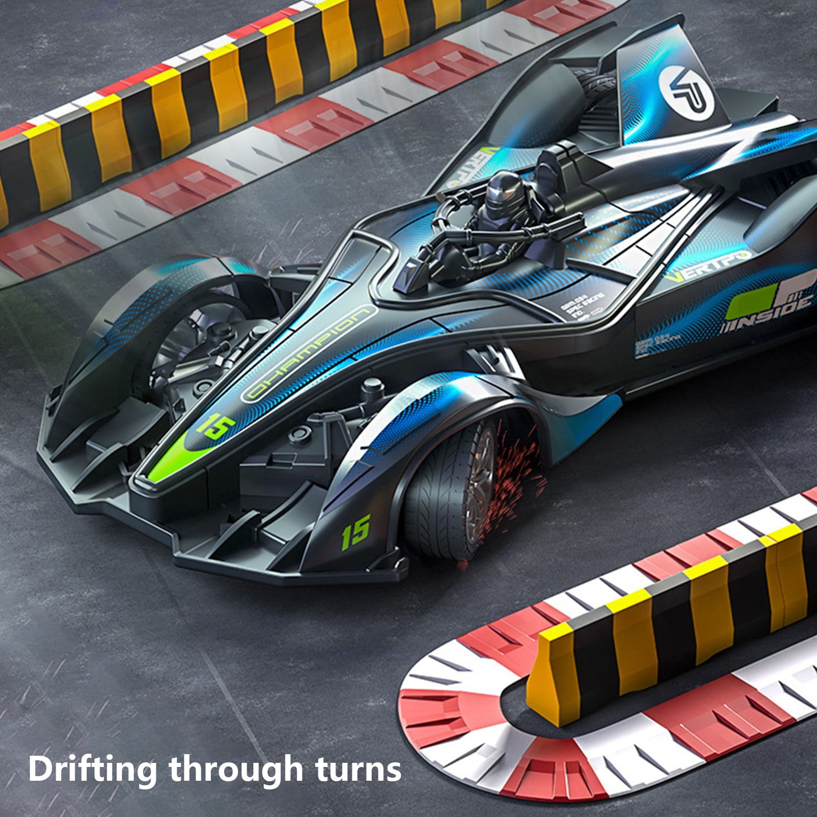 Lekihaqq 1 Packs 2.4GHz RC Drift Car High Speed Stunt Vehicle Rechargeable All Terrain Drifting Toy with LED Lights Remote Control Off Road Racing Car for Adults